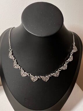 Vintage Silver-tone Heart Link Necklace - unique. Feminine. Fun.